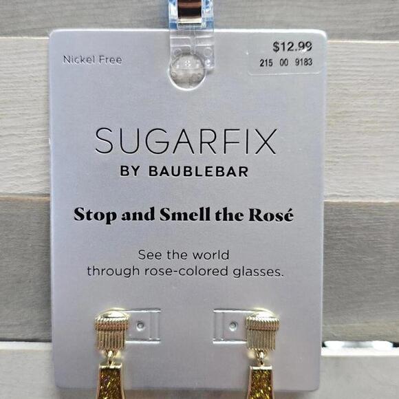 Rose Bottle Drop Earrings - Rose Pink | SUGARFIX by BaubleBar - Picture 3 of 6